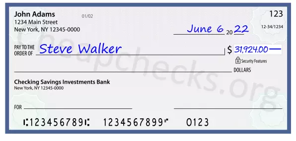 31924.00 dollars written on a check