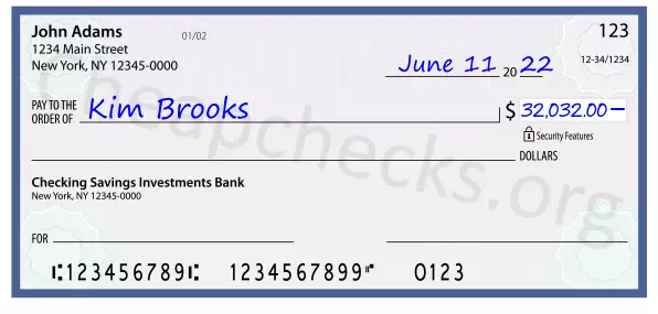 32032.00 dollars written on a check