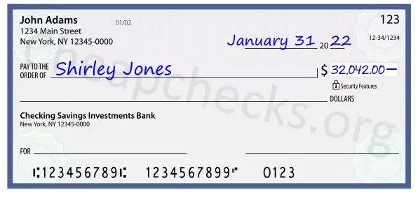 32042.00 dollars written on a check