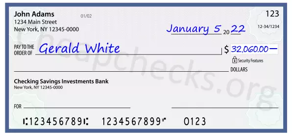 32060.00 dollars written on a check