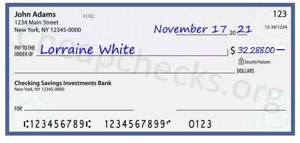 32288.00 dollars written on a check