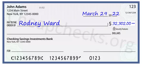 32302.00 dollars written on a check