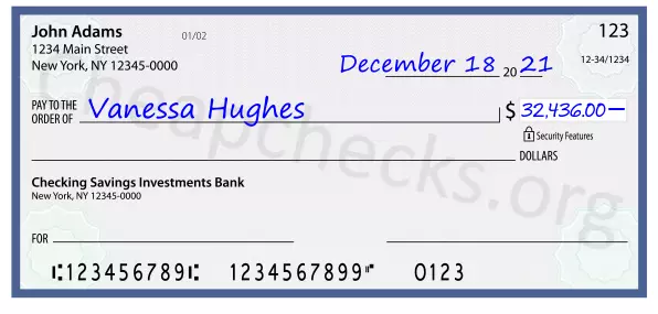 32436.00 dollars written on a check