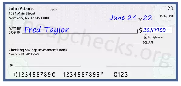 32449.00 dollars written on a check