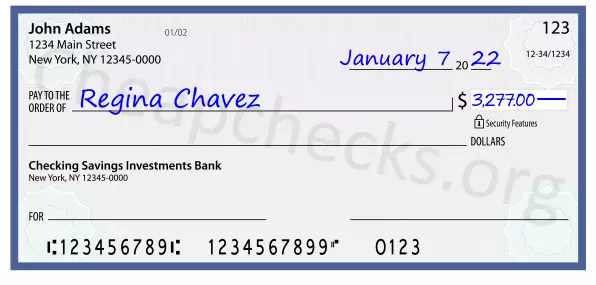 3277.00 dollars written on a check