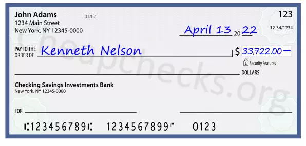 33722.00 dollars written on a check