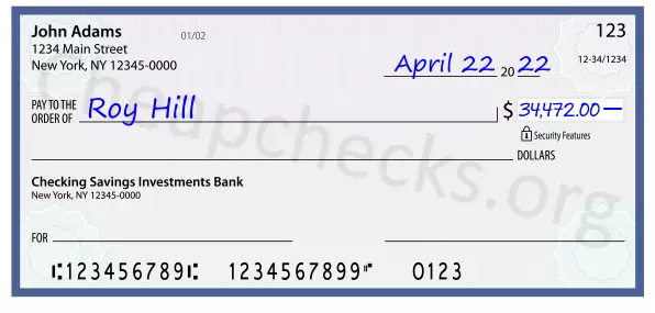 34472.00 dollars written on a check