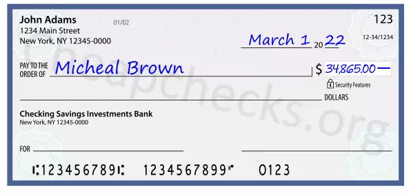 34865.00 dollars written on a check