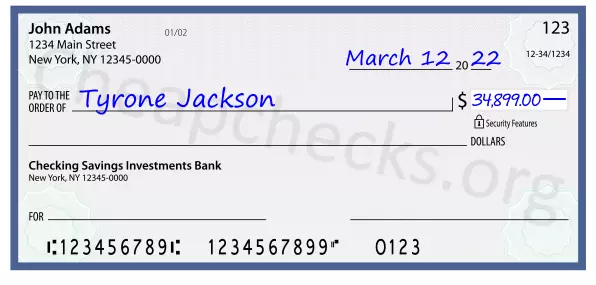 34899.00 dollars written on a check