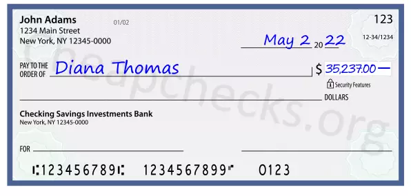 35237.00 dollars written on a check