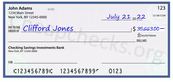 35663.00 dollars written on a check