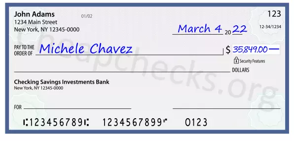 35849.00 dollars written on a check