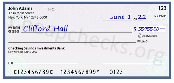 35955.00 dollars written on a check