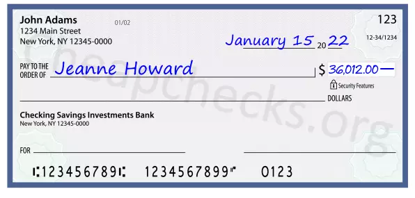 36012.00 dollars written on a check