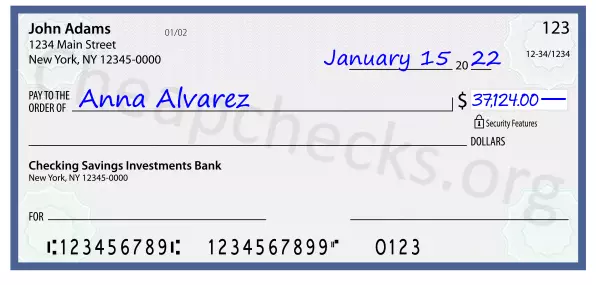 37124.00 dollars written on a check