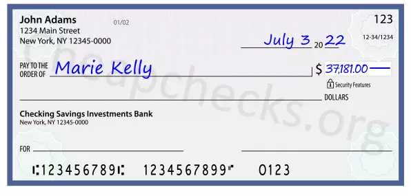 37181.00 dollars written on a check