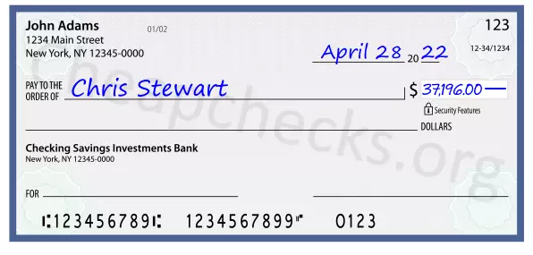 37196.00 dollars written on a check