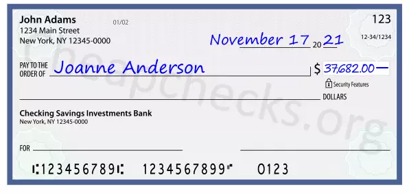 37682.00 dollars written on a check