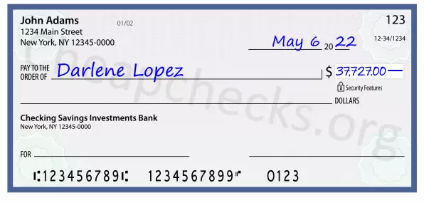 37727.00 dollars written on a check