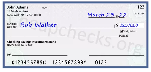 38370.00 dollars written on a check