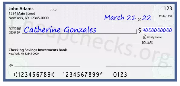 40000000.00 dollars written on a check