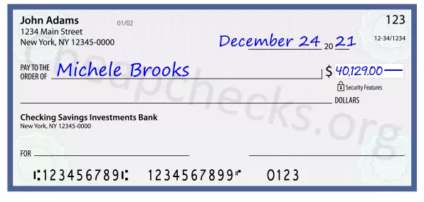 40129.00 dollars written on a check