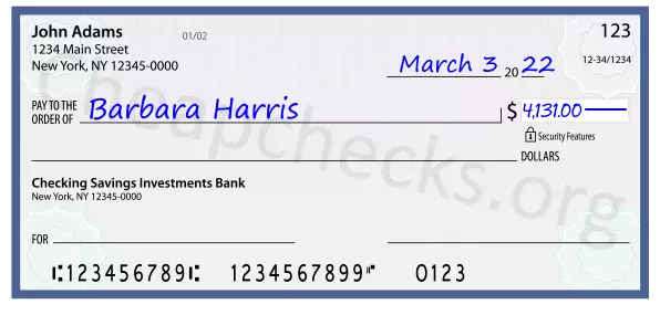 4131.00 dollars written on a check