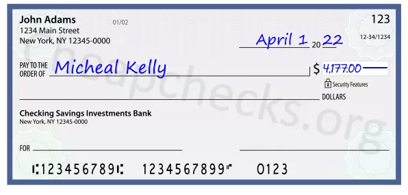 4177.00 dollars written on a check