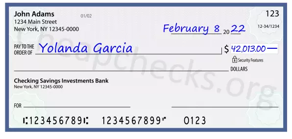 42013.00 dollars written on a check