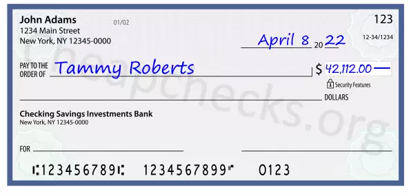 42112.00 dollars written on a check