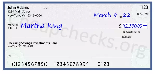 42330.00 dollars written on a check