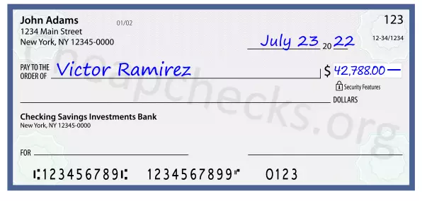 42788.00 dollars written on a check