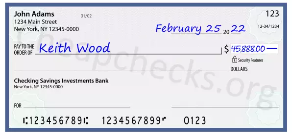 45888.00 dollars written on a check