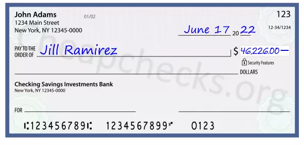 46226.00 dollars written on a check