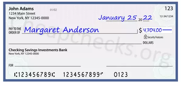 4704.00 dollars written on a check