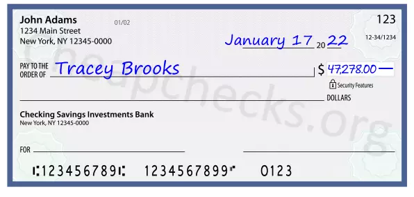 47278.00 dollars written on a check