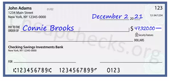 47320.00 dollars written on a check