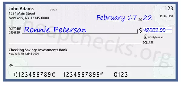 48052.00 dollars written on a check