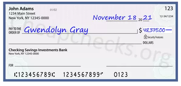 48375.00 dollars written on a check