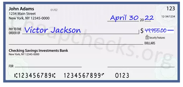 49955.00 dollars written on a check