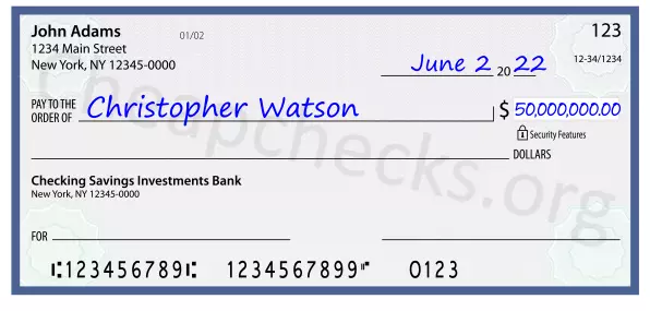 50000000.00 dollars written on a check