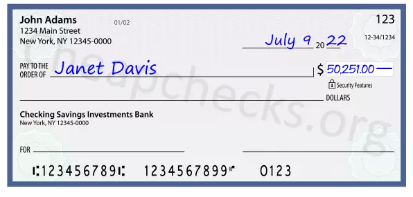 50251.00 dollars written on a check