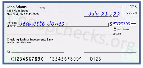 50784.00 dollars written on a check