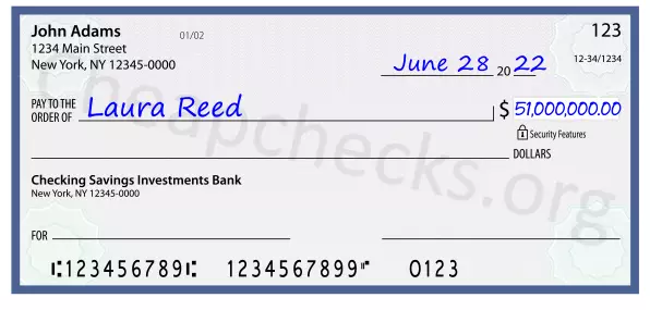 51000000.00 dollars written on a check