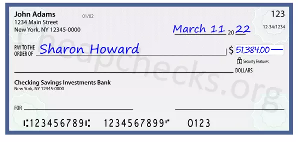 51384.00 dollars written on a check