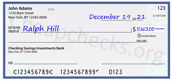 5163.00 dollars written on a check