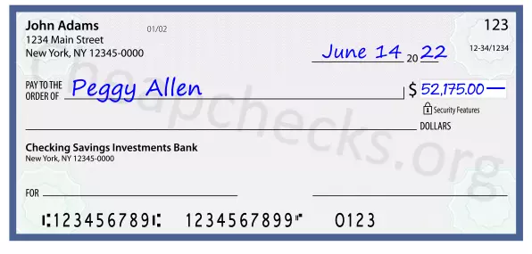 52175.00 dollars written on a check