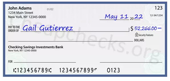 52266.00 dollars written on a check