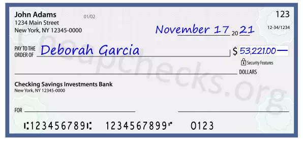 53221.00 dollars written on a check