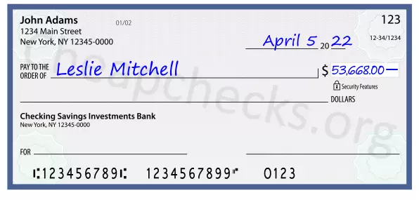 53668.00 dollars written on a check